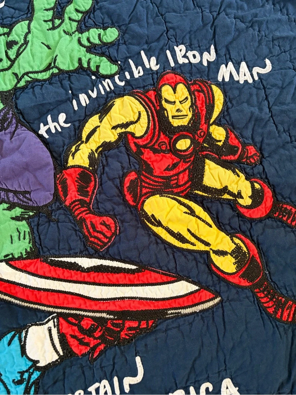 Pottery Barn Kids Full/Queen Marvel Superheroes Quilted Cotton Quilt 86x86